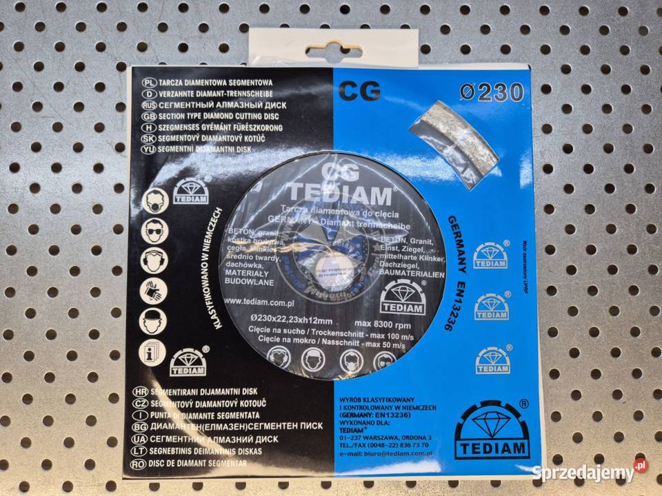 Tarcza diamentowa 230mm h12mm 100ms CG tarcza do Nowe