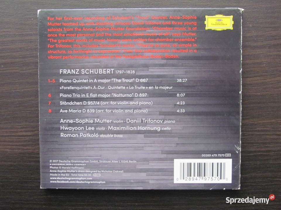 F Schubert Trout Quintet AnneSophie Mutter śląskie Sosnowiec
