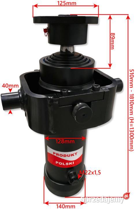 Siłownik Hydrauliczny skok 1300 agregat 24V KPL kujawsko-pomorskie Solec Kujawski