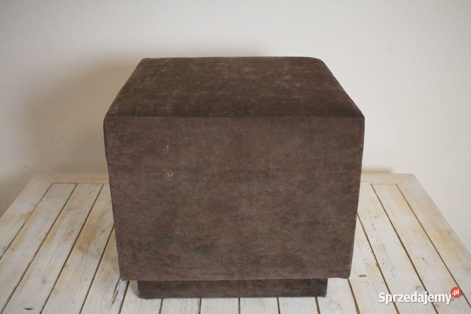 Brązowa pufa 42x42 Fotele i pufy Góra