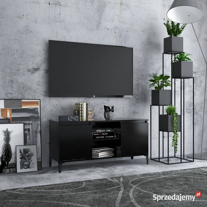 Szafka TV metalowe nóżki czarna 1035x35x50 Warszawa