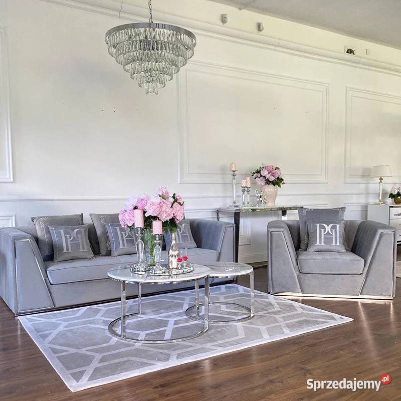 Fotel Monte Carlo Glamour Tapicerowany Szary Warszawa