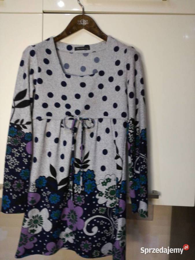 Sukienka z paskiem w kolorze wielobarwnym lubelskie