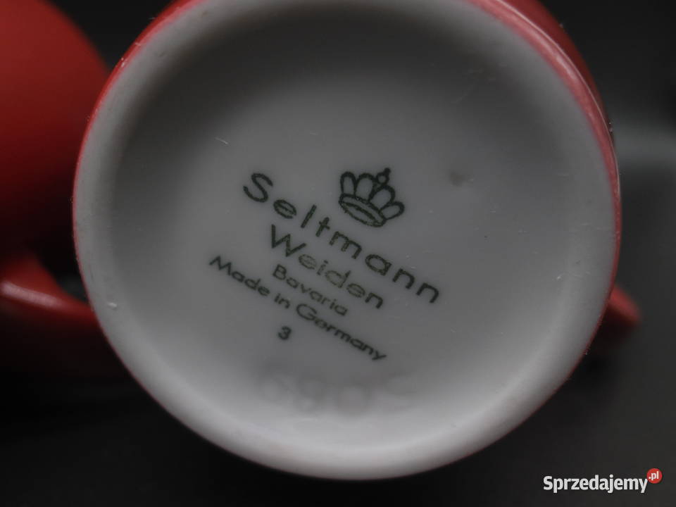 Porcelanowe dwa kubki czerwone Seltmann Weiden Raszków