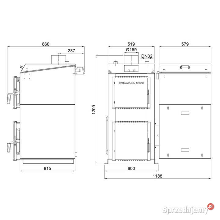 Piec na pellet PellPal DUO 14 kW z podajnikiem Pleszew