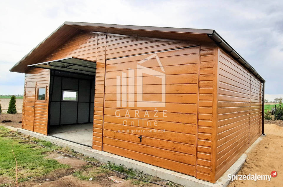GARAZ BLASZANY 9m x 6m 2x Brama uchylna jasny 491zł/m2 Tychy