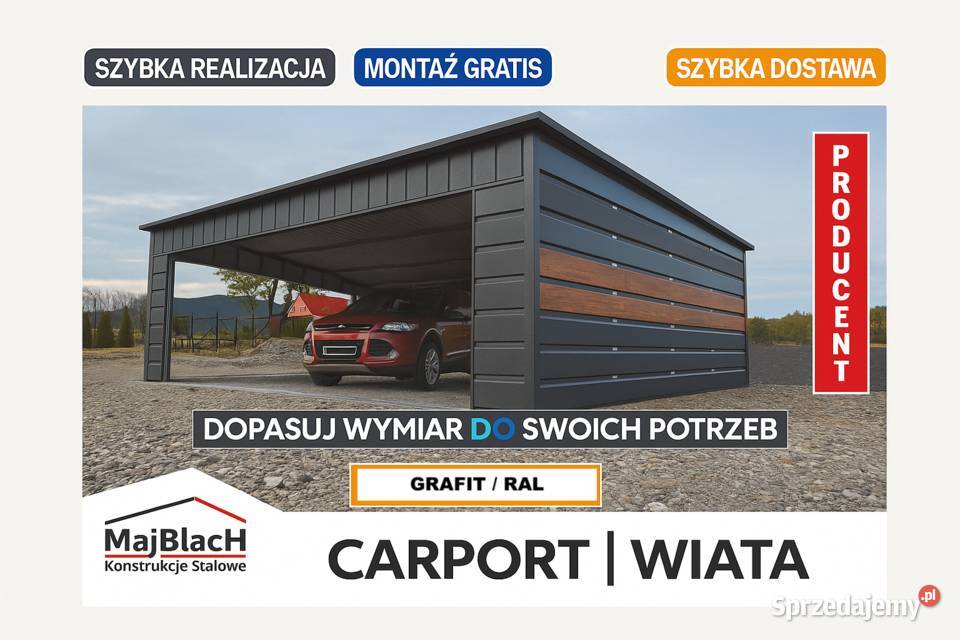 CARPORT Garaż Blaszany Wiata Samochodowa Bartoszyce