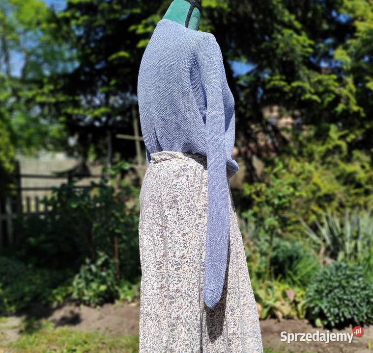 Lniany niebieski sweter Esmara 44 len linen Szczecin