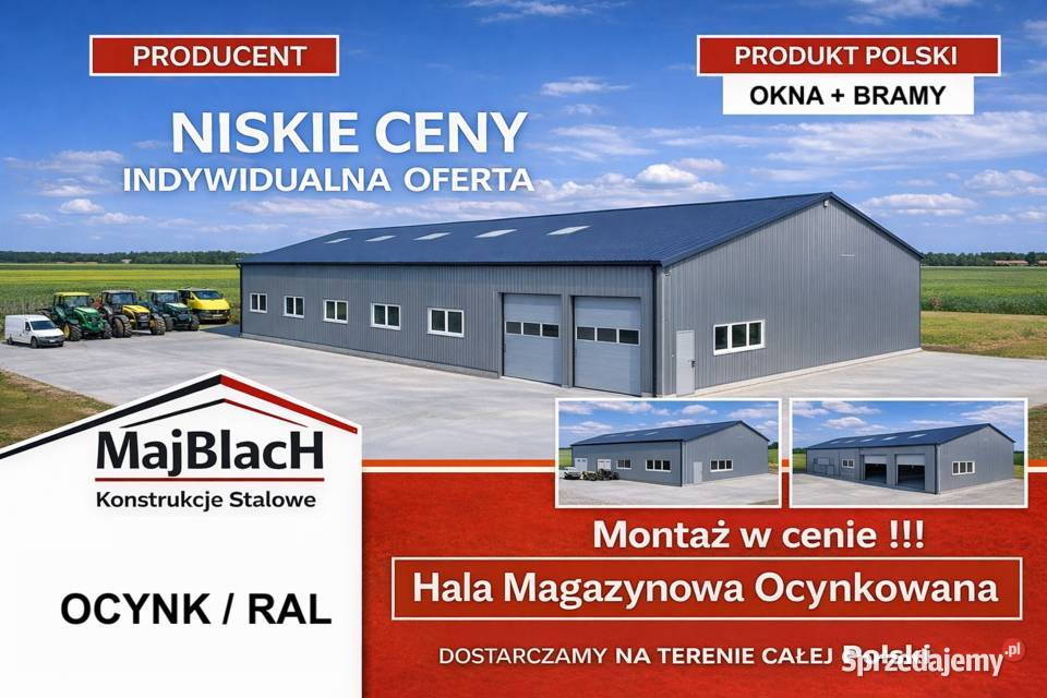Ocynkowany Garaż Blaszany Dwuspadowy Magazyn samodzielny mazowieckie Płońsk sprzedam