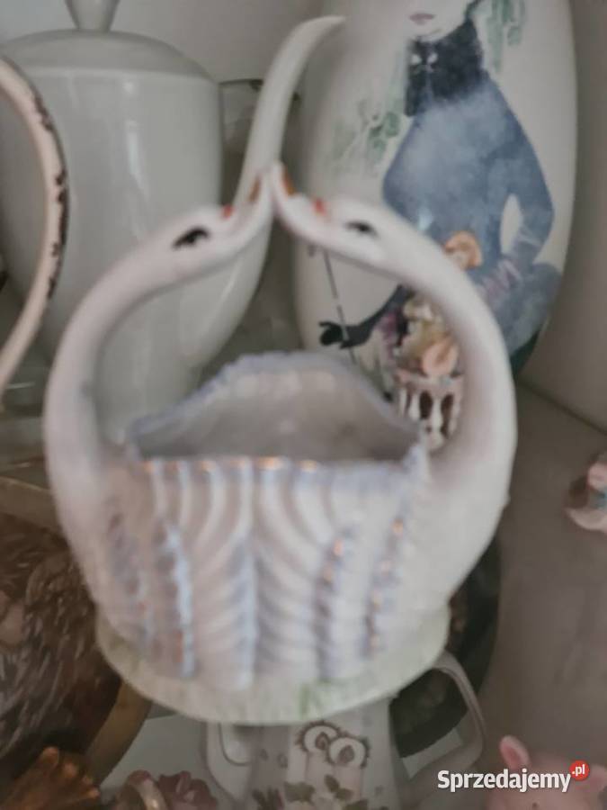 Koszyczek porcelanowy łabądki Przasnysz sprzedam