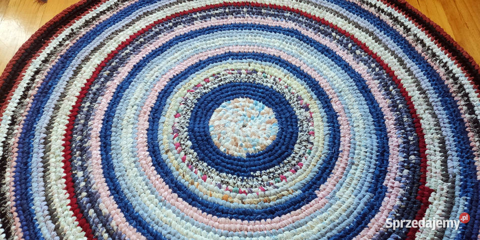 Dywan okrągły średnica 135 rękodzieło zero waste łódzkie Łódź