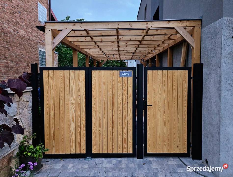 Brama wjazdowa nowoczesna klasyk drewno metal Bramy zachodniopomorskie Szczecin