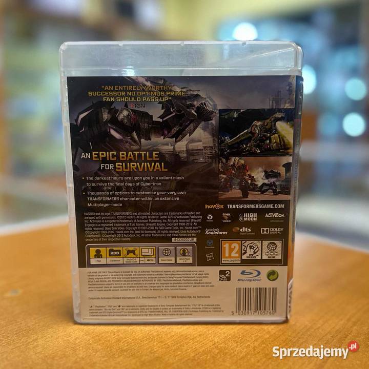 Gra na 3 Transformers Fall Of Cybertron Sony Playstation 3 warmińsko-mazurskie Elbląg