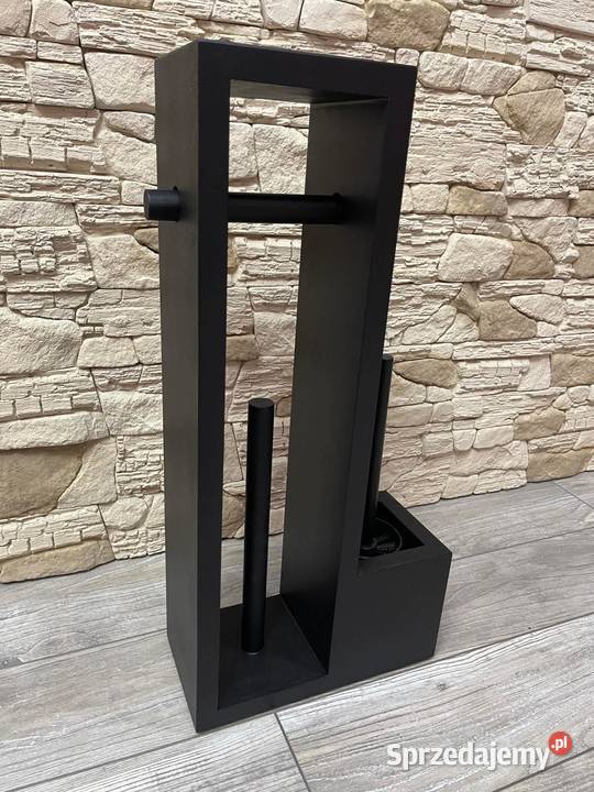 Stojak na papier toaletowy czarny mat połysk i Dębica