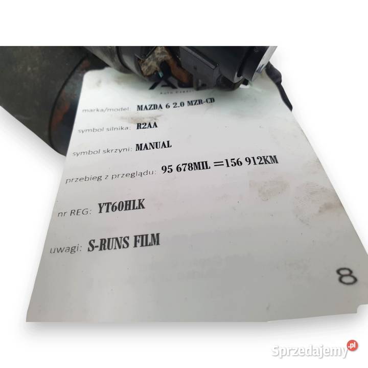ROZRUSZNIK Mazda 6 GH 22 MZRCD R2AH M001T30971 osobowe lubelskie Chełm