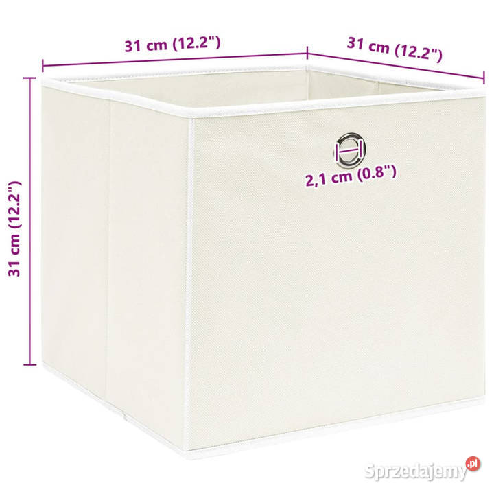 Pudełka 4 białe 32x32x32 tkanina WM288349