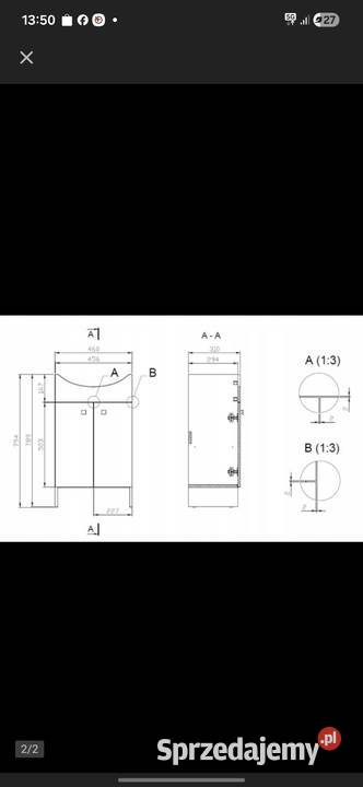 Szafka z umywalką bateria NOWA OKAZJA Umywalki