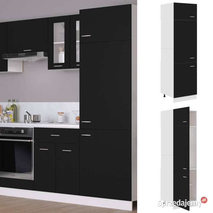 Szafka na lodówkę czarna 60x57x207 materiał mazowieckie sprzedam