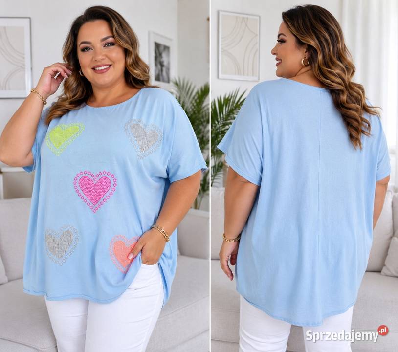 Bluzka damska plus size biust 180 oversize serca Pątnów