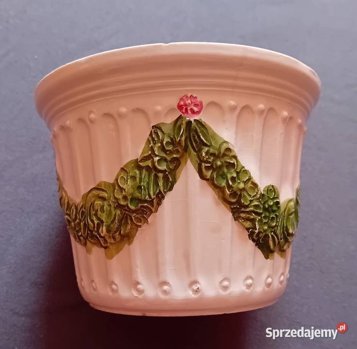 Secesyjna fajansowa osłonka doniczki z Porcelana i szkło Koźminek sprzedam