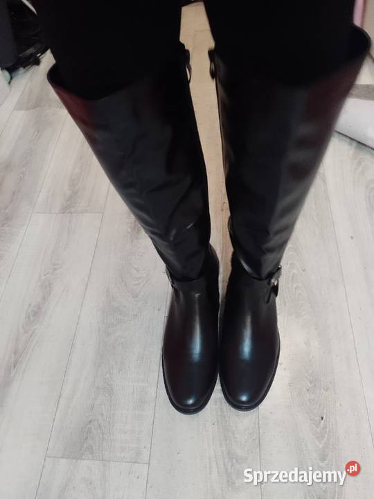 43 Czarne zdobione Kozaki oficerki biznesowe Kraków