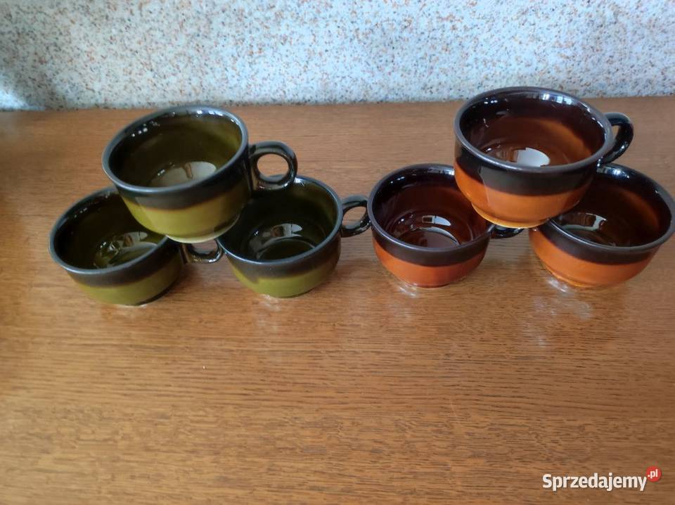 filiżankli brązowe oliwkowe khaki porcelit Kielce