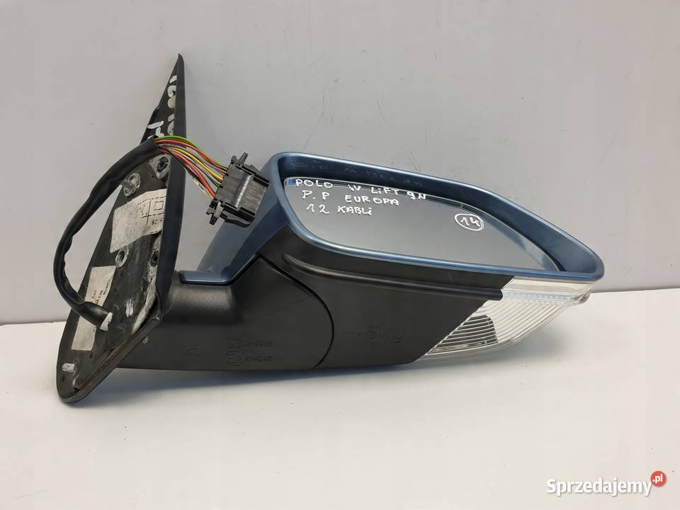 VW Polo IV LIFT LUSTERKO PRAWE PASAŻERA 12 kabli Lusterka zewnętrzne Janów