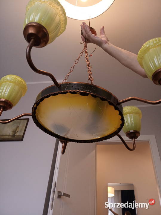 Vitage żyrandol sufitowy z okresu PRL Lampy wiszące Warszawa sprzedam