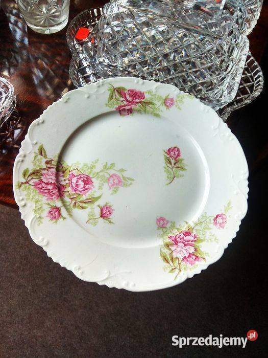 Serwis obiadowy Limoges Francja Piwonie Secesja
