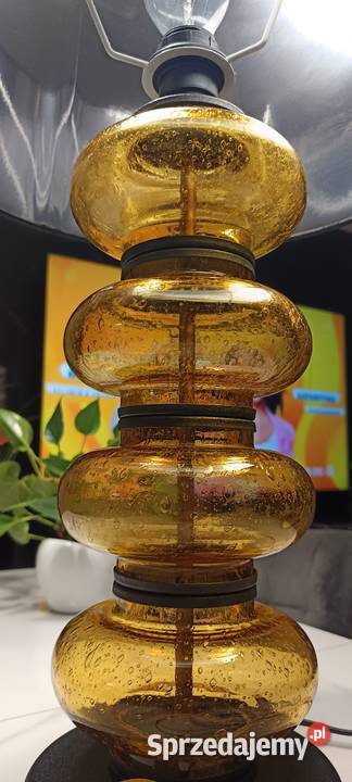 Duża miodowa jednopunktowa szklana lampa