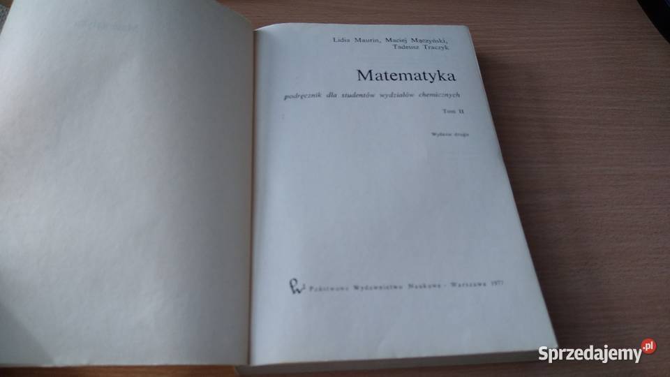 Matematyka podręcznik studentów chemicznych 2 Książki naukowe i popularnonaukowe Gdańsk