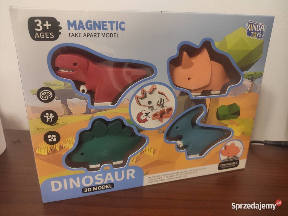 Dinozaury 3D Magnetyczne 3 Kinda Toys Zabawki Podwilk