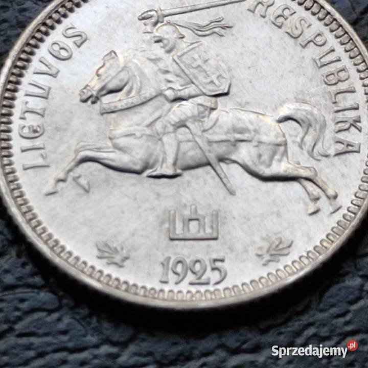 Moneta Litwa 1 lit 1925 r Srebro Lipiany