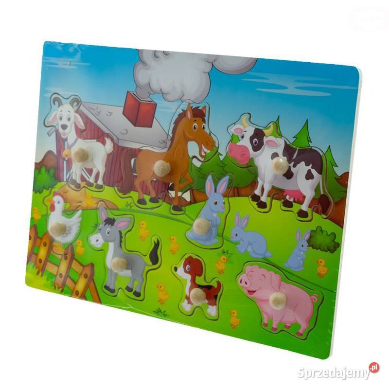 Drewniane puzzle 30x22 FARMA 8 elementów Bielsk Podlaski