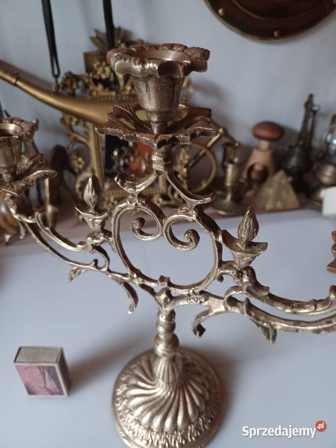 Piękny świecznik mosiężny wielkopolskie