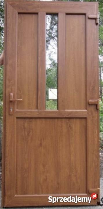 Wzmacniane nowe drzwi 100x210 z krótką szybą
