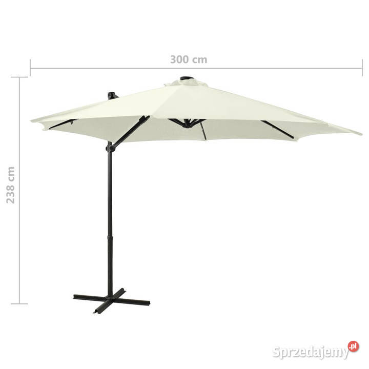 Parasol wiszący z lampkami LED i słupkiem 300 Warszawa