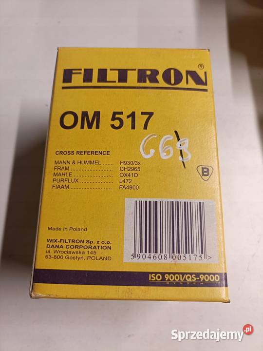 FILTR OLEJU BMW E12 E28 E34 E24 E23 E32 OM517 Rudka