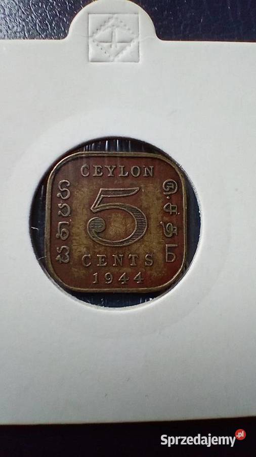 Stare monety 5 cent 1944 Cejlon Lesko