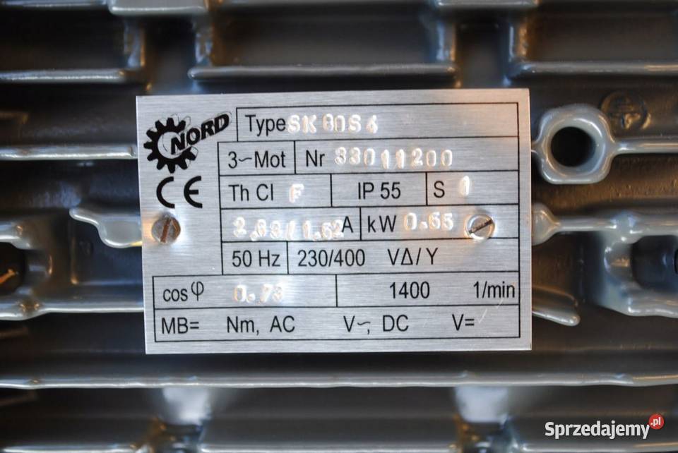 Motoreduktor kołnierzowy 055kw 22obrmin NORD Kargowa sprzedam