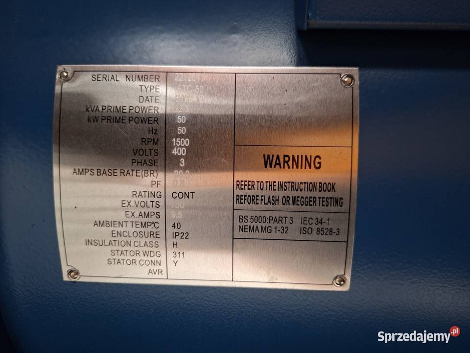 Sprzedam Agregat prądotwórczy 70kva Strzegowo sprzedam