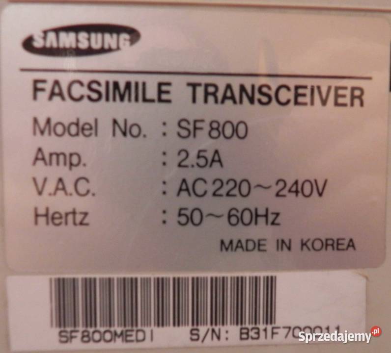Telefaks Samsung 8002800 z elektroniczną Łódź