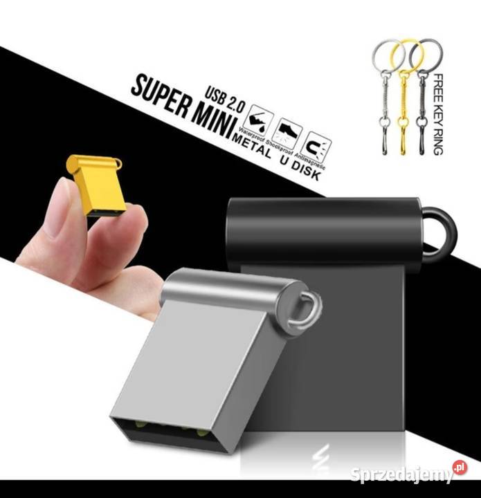 Mini Pendrive 64 GB usb obudowa metalowa nowy Pojemność 64GB+ łódzkie