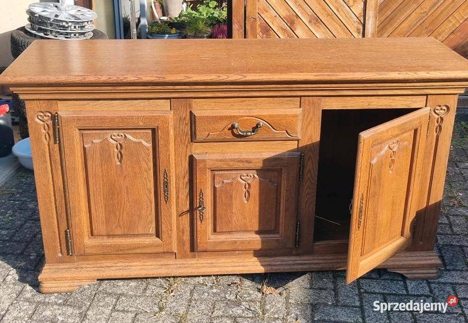 Duża komoda dębowa komoda pod telewizor dąb Sypniewo