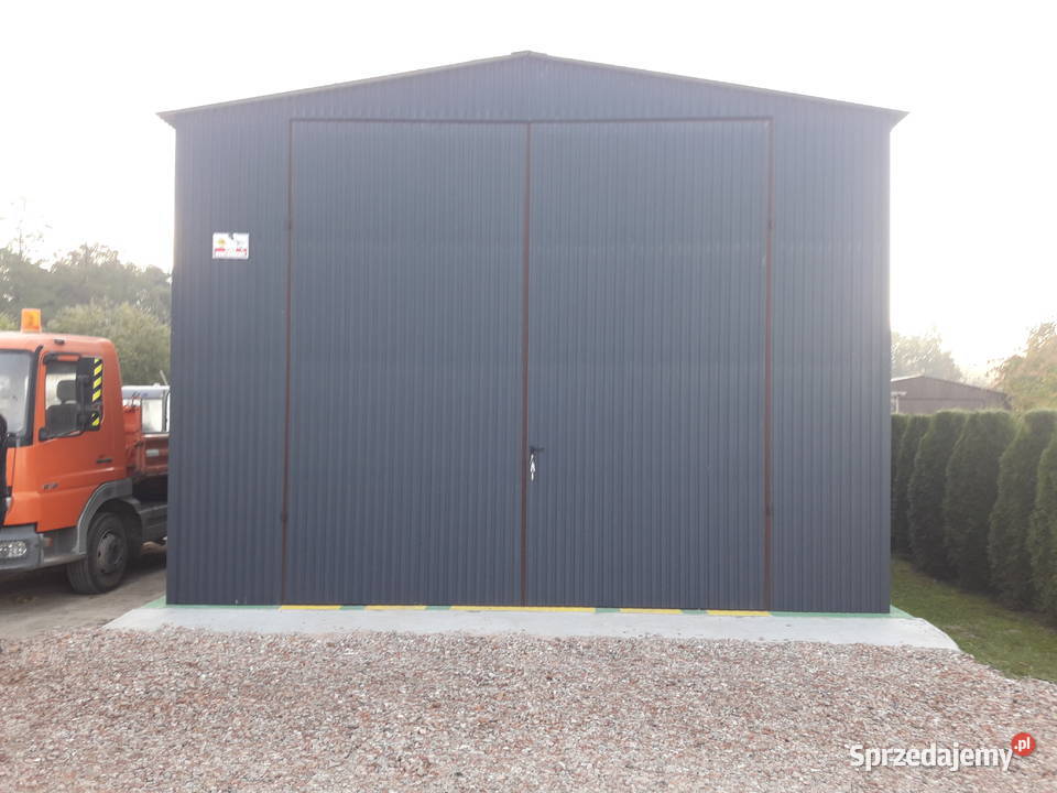 Garaż Blaszany Dwuspadowy Zielony Garaże Wiata wielkopolskie