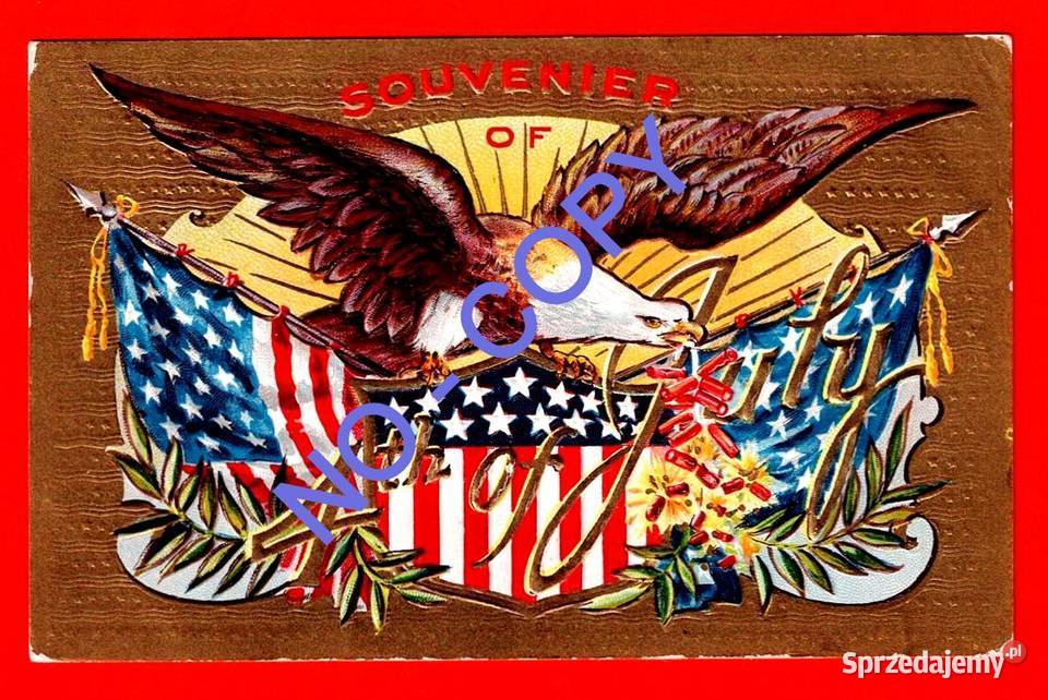 USA Patriotyka 4 July Orzeł Flagi 1907 Wrocław