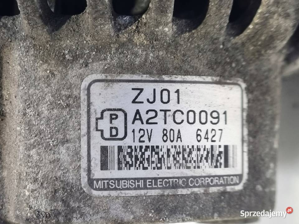 ALTERNATOR Mazda 3 BK 16 16V A2TC0091 80A Układ elektryczny silnika Rudka