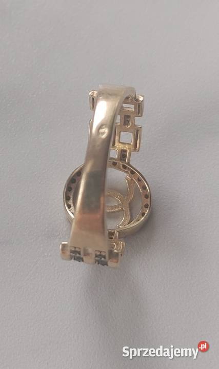 Pierścień czarne cyrkonie złoto 375 Myślenice sprzedam