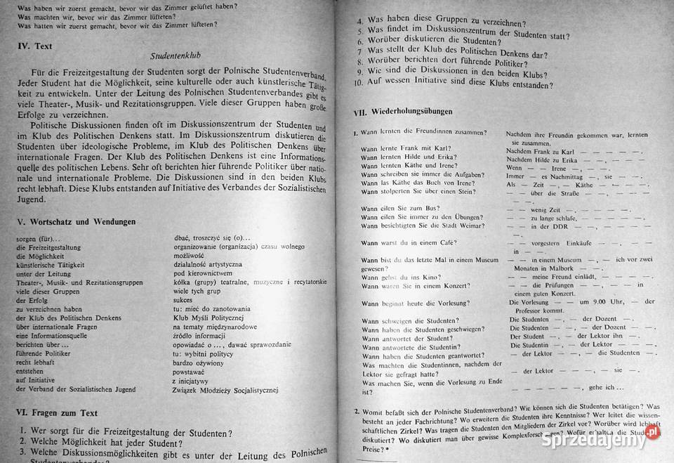 Polnische studenten lernen deutsch Grundstufe Chełm sprzedam