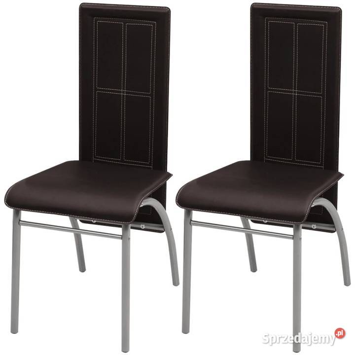 vidaXL Krzesła stołowe, 2 szt., brązowe, obite sztuczną skór